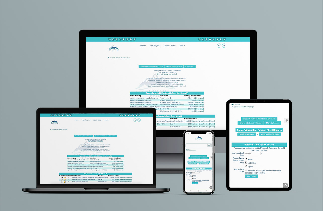 Manage Balance Sheets Example